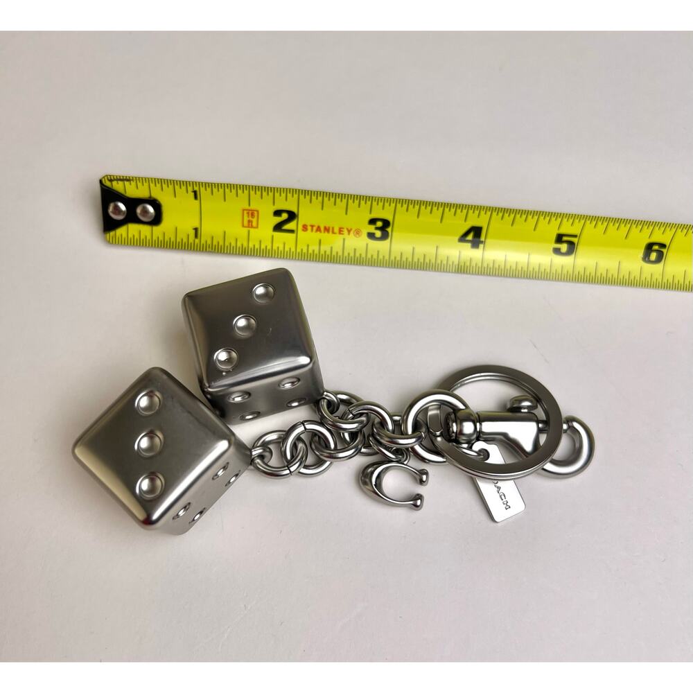 Coach Dice Bag Charm in silver-tone metal - Picture 5 of 7